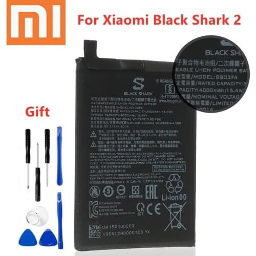 BS03FA BSO3FA 4000mAh Battery For Xiaomi Black Shark 2 Xiaomi 100% Original Phone High Quality Battery BB03FA + Tools