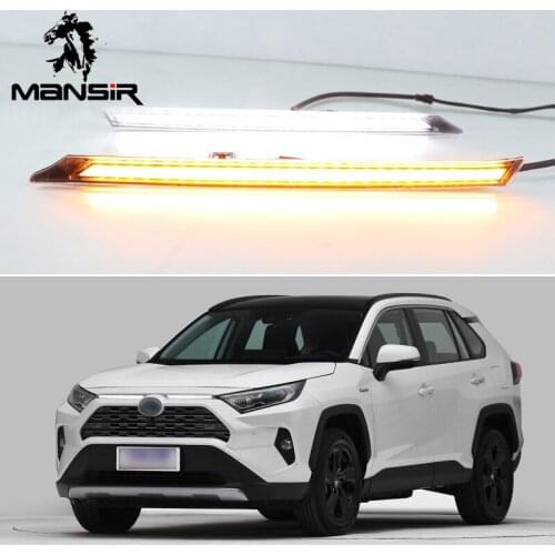 Auto LED Daytime Running Light Daylight ABS Car DRL For Toyota RAV4 2019 2020 Turning Yellow Signal DRL Cover Decoration Lamps