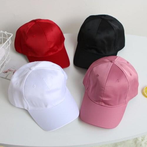Summer Silk Satin Baseball Cap Teenager Girls Visor Sun Hats Casual Adjustable Children Kids Snapback Hip Hop Caps