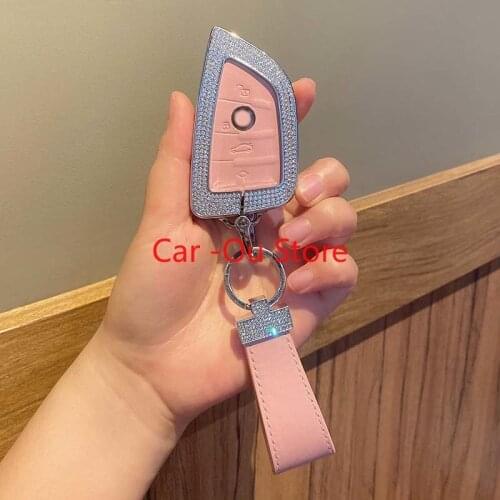 For BMW 1 3 5 7 Series X3 X1 X5 X2 X4 X6 X7 530 320li Key Case Cover Chain Buckle High Grade Diamond New Pink For Girl
