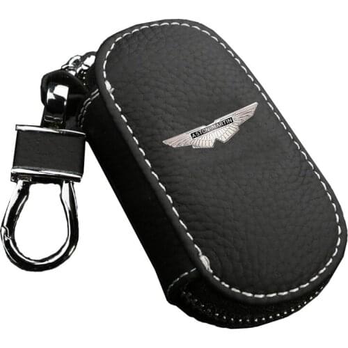 New Arrival Mens Genuine Leather Bag Car Key Case Cover Wallets Fashion Women Housekeeper Holders Carteira For Aston Martin