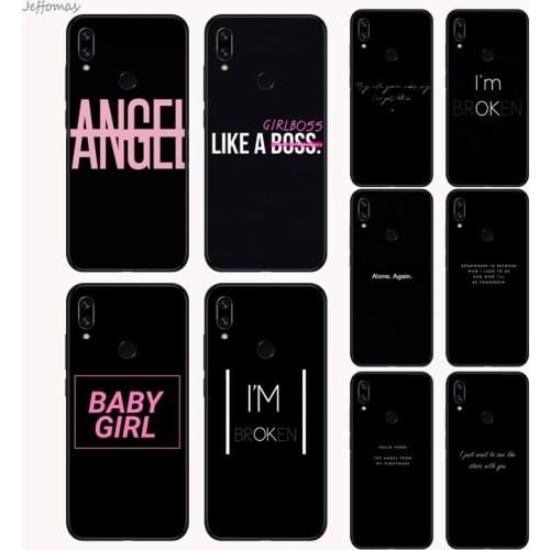 Color Text Angel Girl Phone Case For Xiaomi Redmi Note 4 4x 5 6 7 8 Pro S2 PLUS 6A PRO Silicon Back Cover Funda Shell