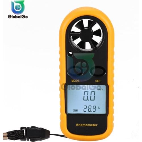 Digital Anemometer 0-30m/s Wind Speed Meter -10 ~ 45C Temperature Tester Anemometro with LCD Backlight Display