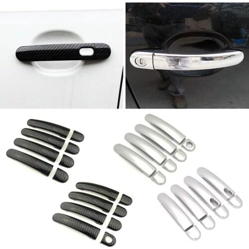 For Volkswagen VW Tiguan MK1 2007-2016 Carbon Fiber Color Decoration Modify Chrome Door Handle Cover Trim Protection Sticker