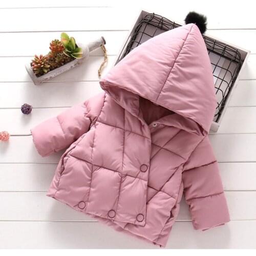 Baby Cotton-Padded Clothes Women 0-3-6 Years Old Girls Winter Warm Quilted Jacket Childrens Hooded Cotton-Padded Jacket Baby