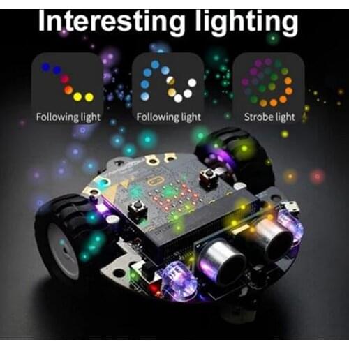 DIY Programming Remote Control Smart Robot Car 2WD RC Car with Micro:bit Board Electronic Programmable Education Learning Gift
