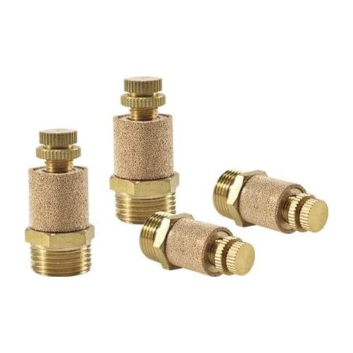 2pcs/lot Pneumatic solenoid valve copper muffler SLL adjustable 01 02 03 04 06 brass connector
