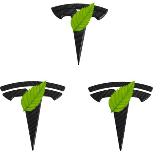 For Tesla Model 3/Y Real Carbon Fiber Front Rear Emblem Badge Stickers Car Styling Modification Accessories Logo Car Emblem