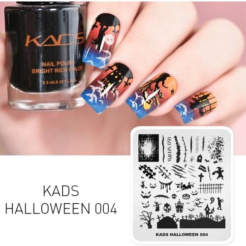 KADS Halloween Design 004 nail stamping plates Image Nail Art stamping plate Polish Stamp Plate Print Template stencil stamps
