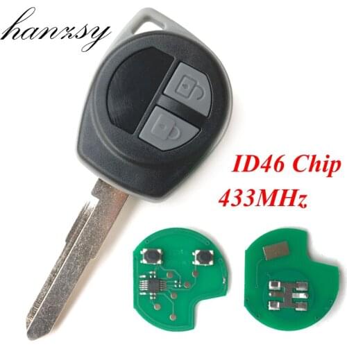 2 Buttons Remote Key for SUZUKI SWIFT SX4 ALTO VITARA IGNIS JIMNY Splash Complete Car Control key 433MHz ID46 Chip Uncut blade