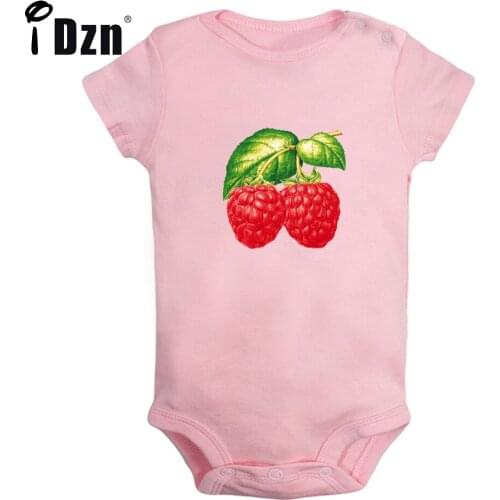 Baby Boys Girls Summer Bodysuit Sweet Raspberry Printed Clothing Fruit Art Design Rompers Newborn Cotton Short Sleeves Jumpsuits