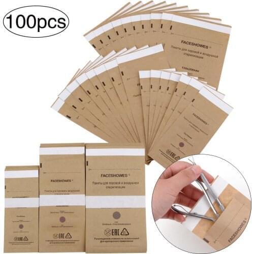 50/100Pcs Disposable Sterilization Nail Bag Gel Equipment Sterilizer Manicure Pouch Disinfection Aspirator Cosmetics Accessories
