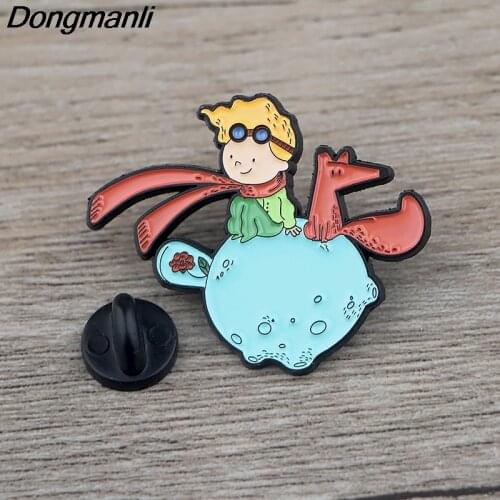 Dongmanli jewelry Prince Cute Pins Enamel Brooches for Women Men Lapel pin Cartoon Metal Badge Collar Jewelry Gifts 1pcs