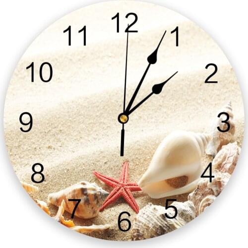 Beach Starfish Shell 3D Wall Clock Modern Design Brief Living Room Decoration Kitchen Clock Art Wall Watch Home Decor