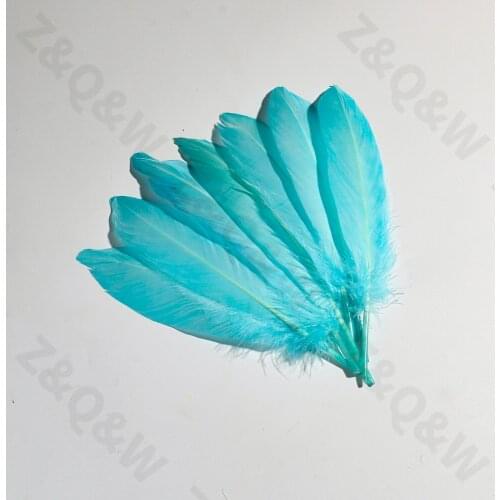 Natural and beautiful 10-15CM goose feather dyed sky blue 20-200PCS DIY jewelry earrings accessories clothing decoration
