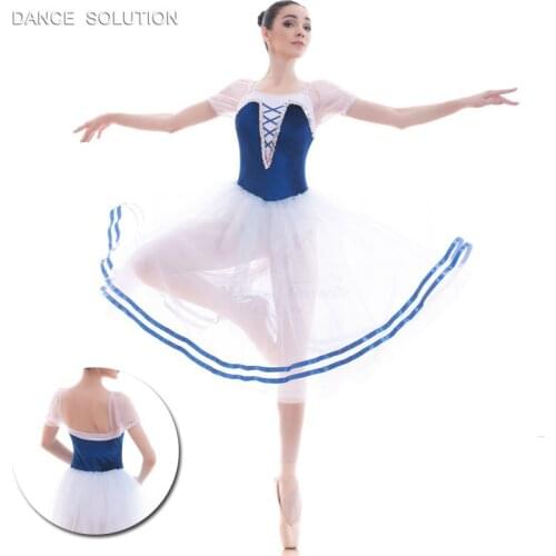 Wholeslae Adult Girls Puff Sleeve Long Ballet Dance Tutu Dress 18700