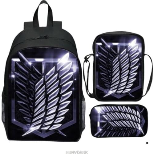 Boku No Hero Academia Backpack for Girls Boys Orthopedic School bag Backpacks 3pcs Anime Children Book Bag