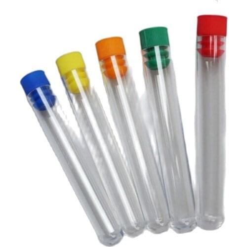 100pcs/lot 13*100mm High Transparency Plastic Test Tube, Hard Plastic Polystyrene Test Tube with Plug, Chemistry Laboratory Tool