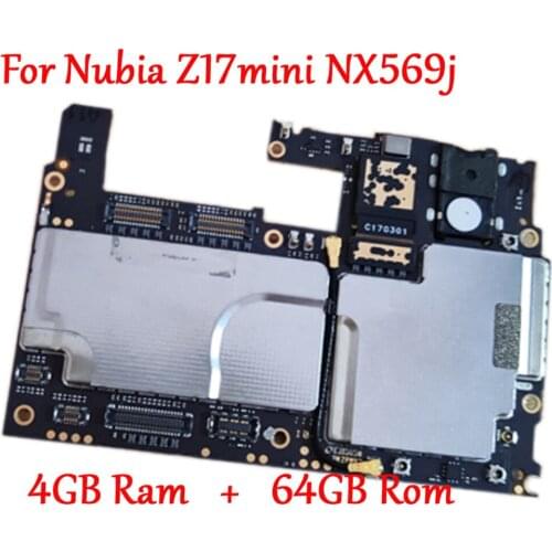 Full Work Original Unlocked Motherboard For ZTE Nubia Z17mini NX569j Logic Circuit Board Electronic Panel 4GB Ram+64GB Rom
