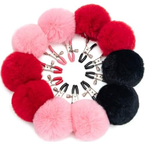 Sex Toys 1Pair Clip Chest Tease Rabbit Tail Nipples Stimulate Female Slaves with Couple Punishment Equipment BDSM