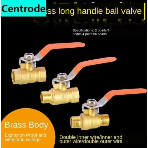 1/4 IN 3/8 IN 1/2 IN 3/4 IN ball valve switch thickened full copper ball valve long handle valve