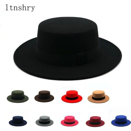 Winter Autumn Imitation Woolen Women Men Ladies Fedoras Top Jazz European American Round Caps Bowler Hats Feminino Gorra