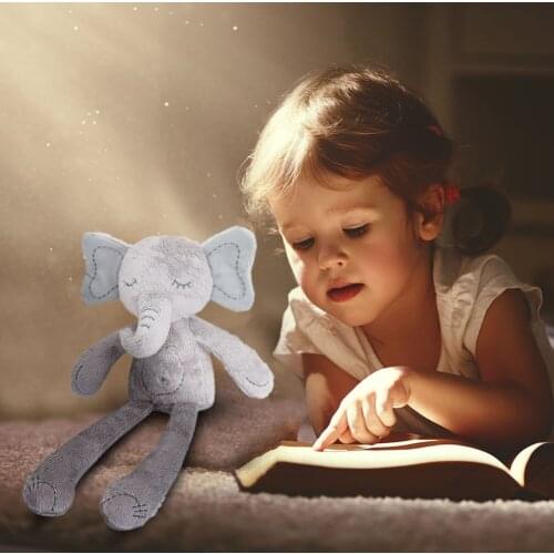 Baby Sleeping Soothing Cartoon Elephant Plush Toy Stuffed Animal Dolls Children Birthday Gift for Children Birthday Gifts