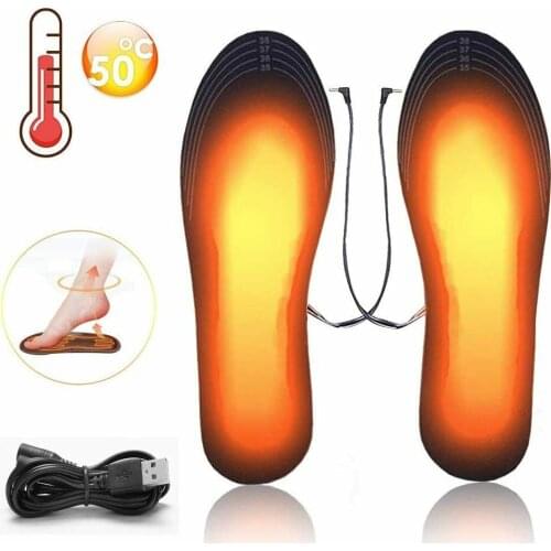 USB Heated Shoe Insoles Feet Warm Sock Pad Mat Electrically Heating Insoles Washable Warm Thermal Insoles Unisex