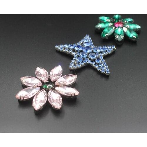 Rhinestone star flower appliue patch clothes accessories DIY decorative starfish bag hat brooch decorative hand work