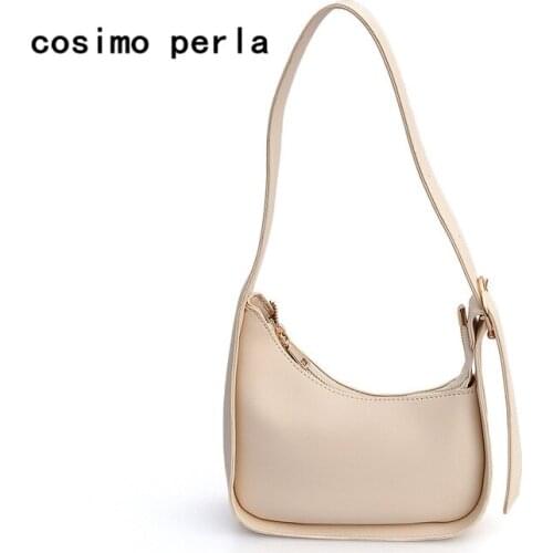 Mini Soft Leather Fashion Hobo Handbags 2021 Summer Korean Women Shoulder Bags Trendy Simple Designer Solid Color Crossbody Bag