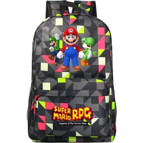 Super Mario Starry Sky Backpack Student School Bag Different Style Outdoor Sports Travel Bag Casual Men Backpack Sports Wind
