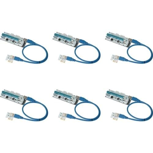 VER008S PCI-E Express Cable 1X TO 16X Image Extension Ethereum ETH Mining Powered Riser Adapter Card (6 Pack) CNIM Hot