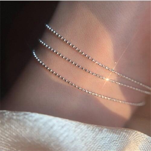Fashion Lady Silver 925 Sterling Bracelet Multi-Layers Wrist Accessories Top Quality Beads Ball Chain Bracelet Women Jewelry