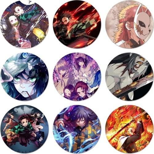 58mm Animal Kimetsu no Yaiba Icons Pins Badge Decoration Brooches Metal Badges For Backpack Decoration