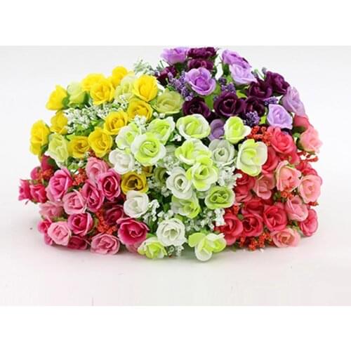 1 Bouquet 21 Head Artificial Fake Rose Wedding Party Decoration Bonsai Stage Party Garden Balcony Desktop Home Decor Flower