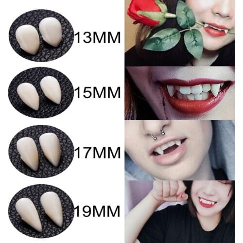 1pair Vampire Teeth Halloween Party Dentures Devil Fangs COSPLAY Decoration DIY Holiday Party Props Christmas Supplies