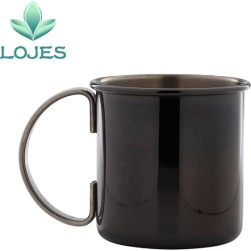 1 Piece 480ml Gunmetal Black Stainless steel Moscow Mule mug Beer Cup Coffee Mug for Bar Drinkwares Party Kitchen
