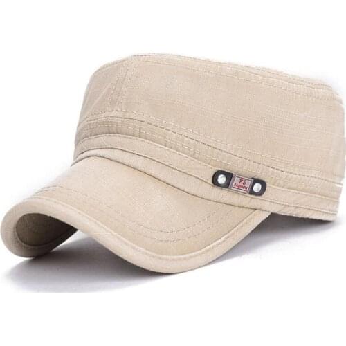 1Pc Mens Casual Hat Army Cap Military Adjustable Flat Cap Baseball Cap Men Solid Color Classical Style Sunscreen Sun Hat