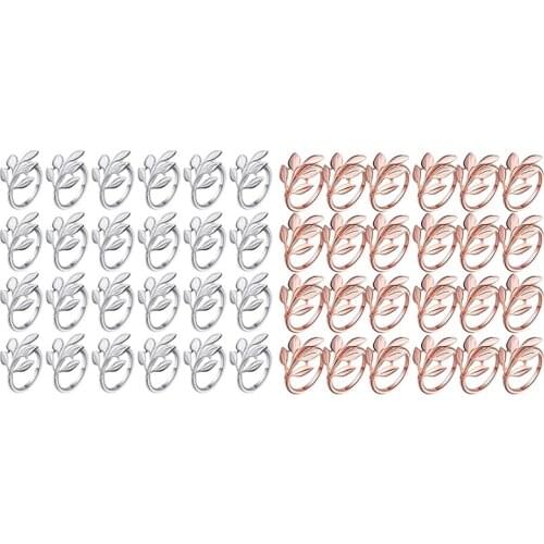 24 Pcs Napkin Rings Leaf Napkin Ring Holders Christmas Napkins Rings Bridal Vintage Napkin Band for Wedding