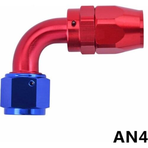 4 AN 90 Degree Swivel Oil Hose Fitting Adapter Anoized Aluminum AN4 Oil Fuel Line Reusable Pipe Joints Hose End Connecter
