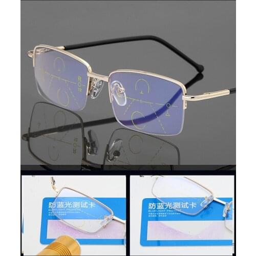 Agstum Multifocal Progressive Reading Glasses Men Women Anti Blue Light Near Far Sight Alloy Presbyopic Eyewear Diopter
