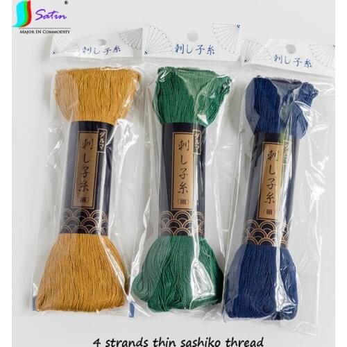 Home Diy Make Sashiko Material Accessories Colorful 4 Strands Super Thin Sashiko Thread Cords A0437L