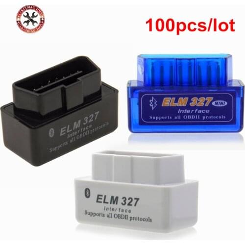 100pcs 2019 Newst V2.1 Super MINI ELM327 Interface Works On Android Torque Elm 327 Bluetooth OBD2/OBD II Car Diagnostic Scanner