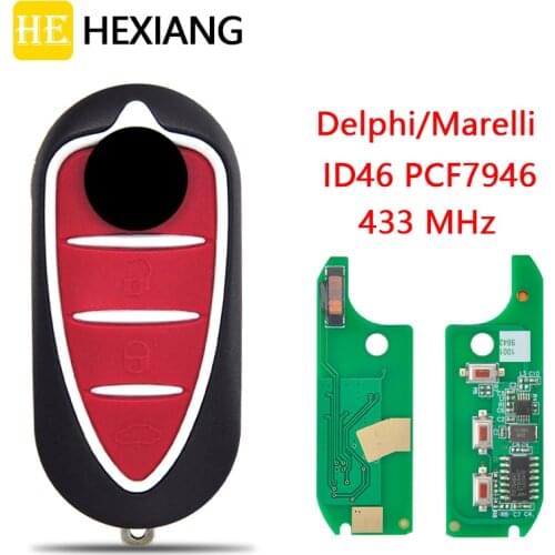 HE Xiang Car Remote Control Key For Alfa Romeo Giulietta 147 156 166 chiave 2008-2015 Years PCF7946 433 ASK Auto Smart Flip Key