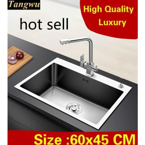 Free shipping Home vogue high quality kitchen manual sink single trough wash vegetables 304 stainless steel hot sell 60x45 CM