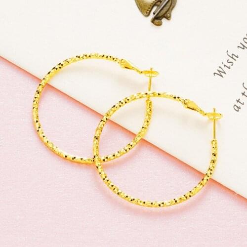 Big Ear Ring Female Fashion Large Circle Hoop Gold-plated Earrings for Women Round Circle Earrings Hoops Ear Rings Party