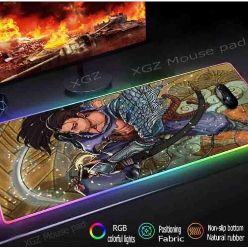Mairuige Anime Warrior Large RGB Mouse Pad Black Lock Edge Custom Computer Desk Mat Rubber Anti-slip Xxl
