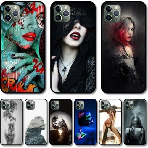 Beautiful girl ladys Phone Case cover For iphone 12 pro max 11 8 7 6 s XR PLUS X XS SE 2020 mini black cell shell