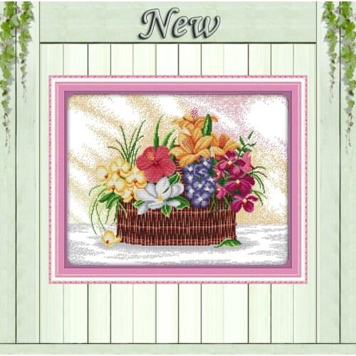 Blossoms scent the air flowers vase Painting Counted Print on fabric DMC 14CT 11CT DIY Cross Stitch Needlework Kit Embroider Set