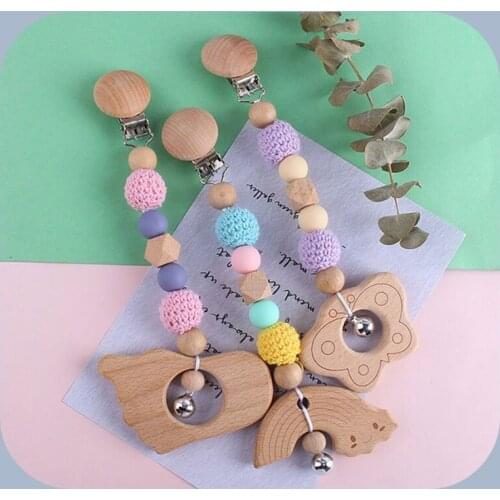 Baby Teether Teething Pendant Pram Clip Hanging Toy Stroller Chain Mobile Rattle 24BE